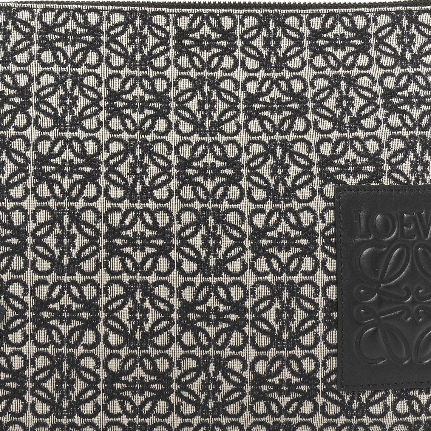 Jacquard Anagram Calfskin Pouch Blue Beige