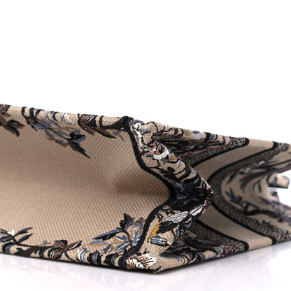 Christian Dior Canvas Embroidered Jardin D'Hiver Medium Book Tote Beige Multicolor 9 of 10