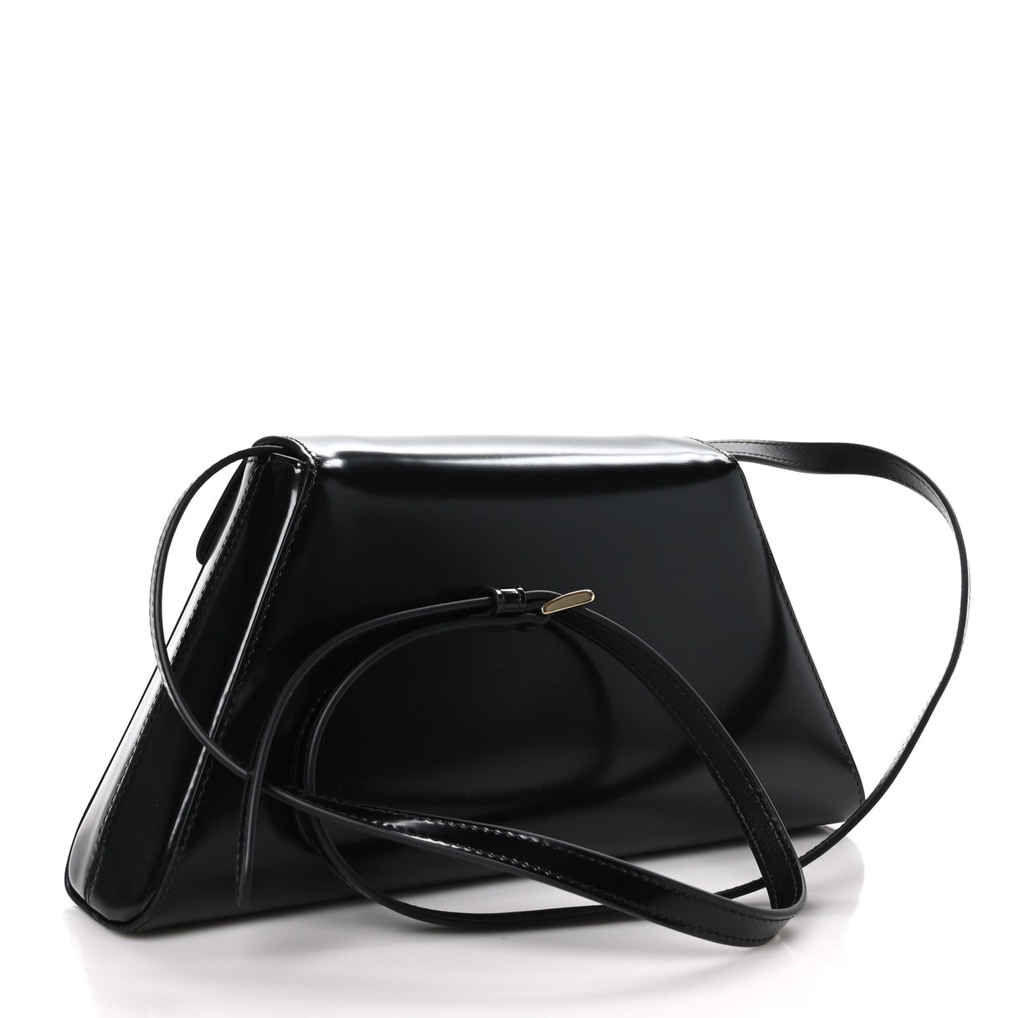 Spazzolato Flap Shoulder Bag Black