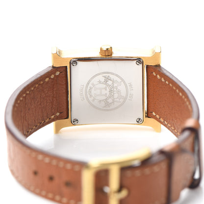 Hermes Stainless Steel Chevre Mysore 21mm Heure H Hour Quartz Watch Gold 4 of 7