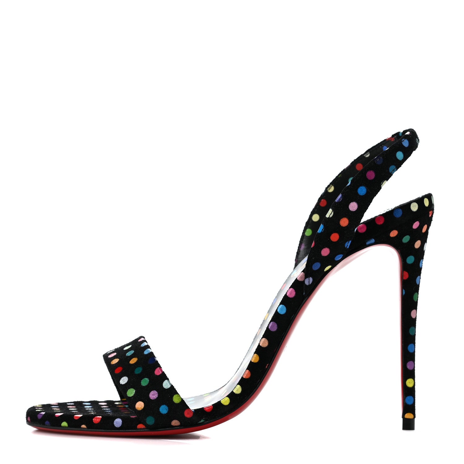 Christian Louboutin Suede O Marylin Sandals Heels 37 Black Multicolor 1 of 7