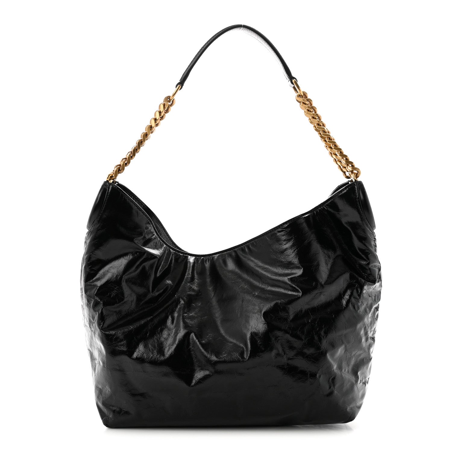 Saint Laurent Crinkled Calfskin Cassandre Hobo Black 1 of 10