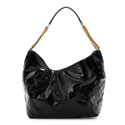Saint Laurent Crinkled Calfskin Cassandre Hobo Black 1 of 10