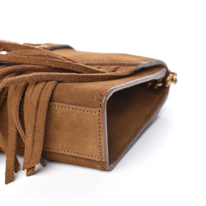 Saint Laurent Suede Fringe Baby Monogram Satchel Light Ocre 7 of 12