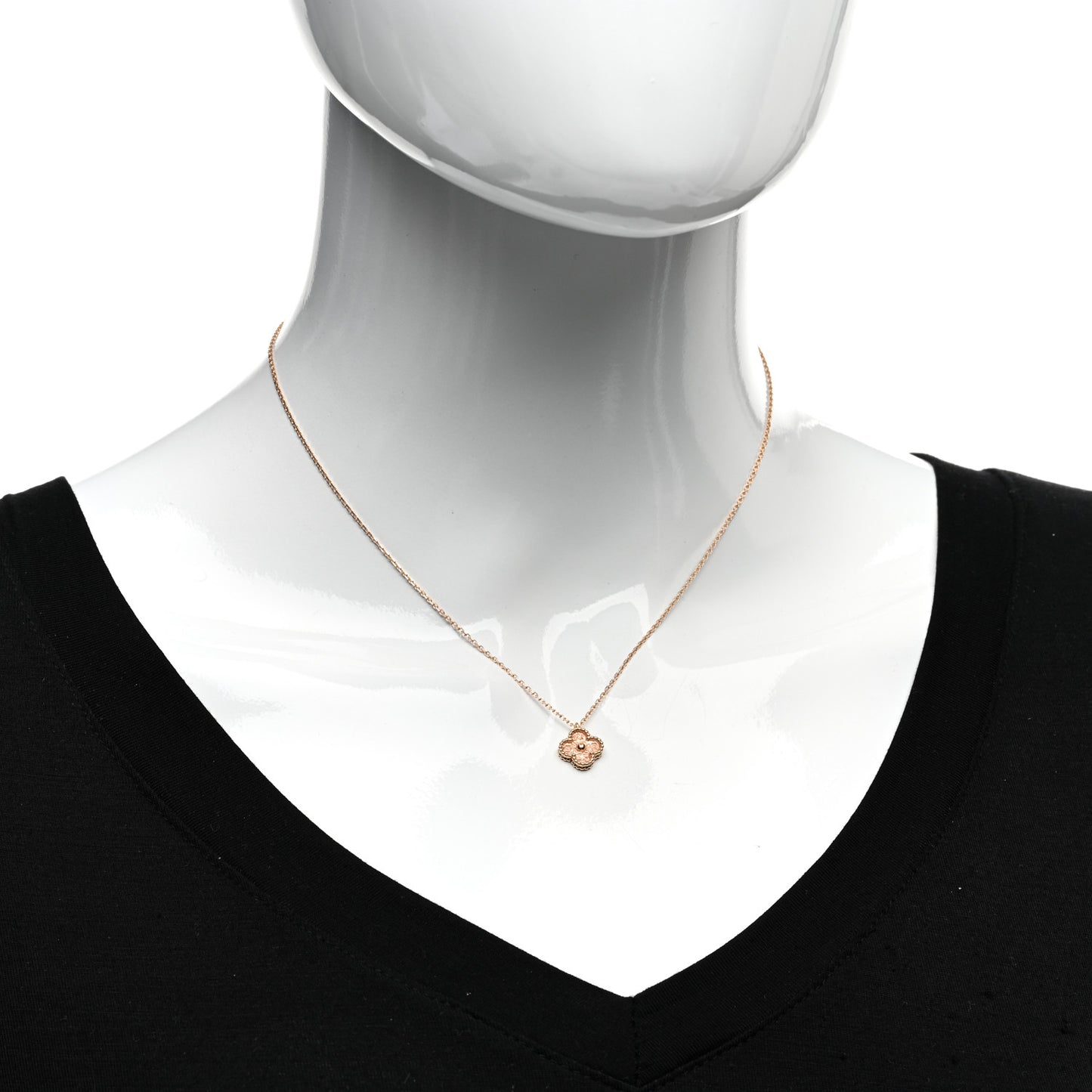 18K Rose Gold Sweet Alhambra Pendant Necklace