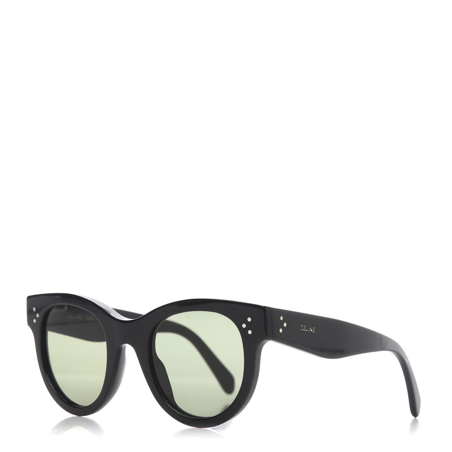 Acetate Studded Mineral Round Sunglasses CL40031 Black