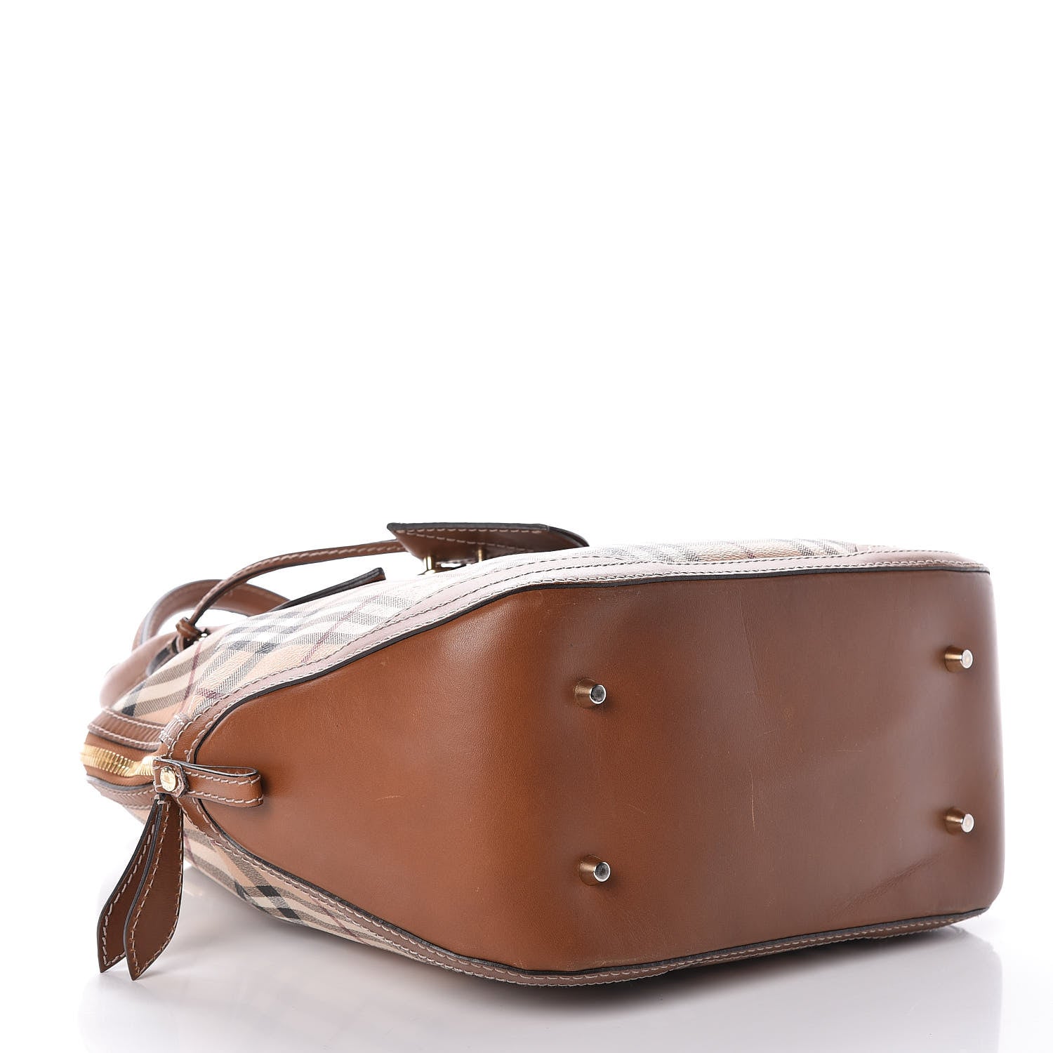 Burberry Haymarket Check Medium Orchard Bowling Bag Brown 4 of 12