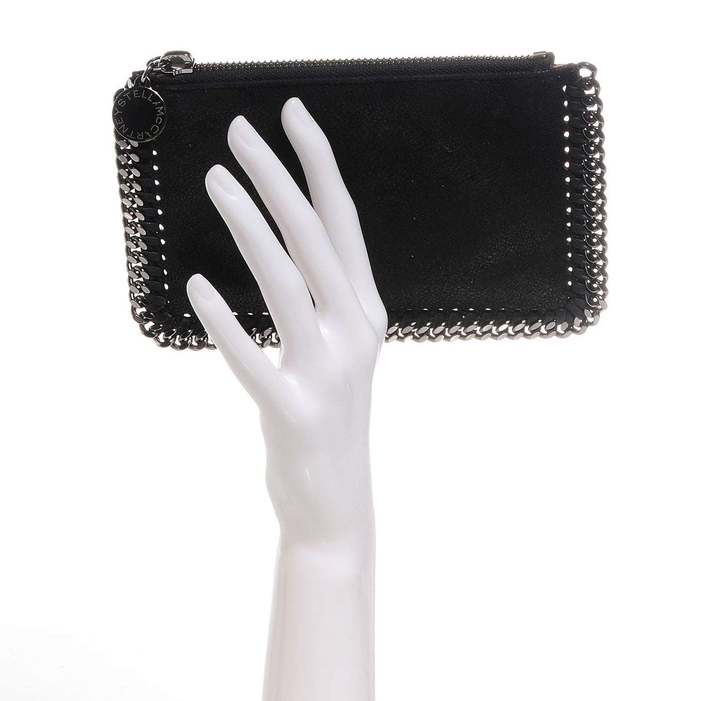 Faux Leather Shaggy Deer Falabella Coin Purse Black