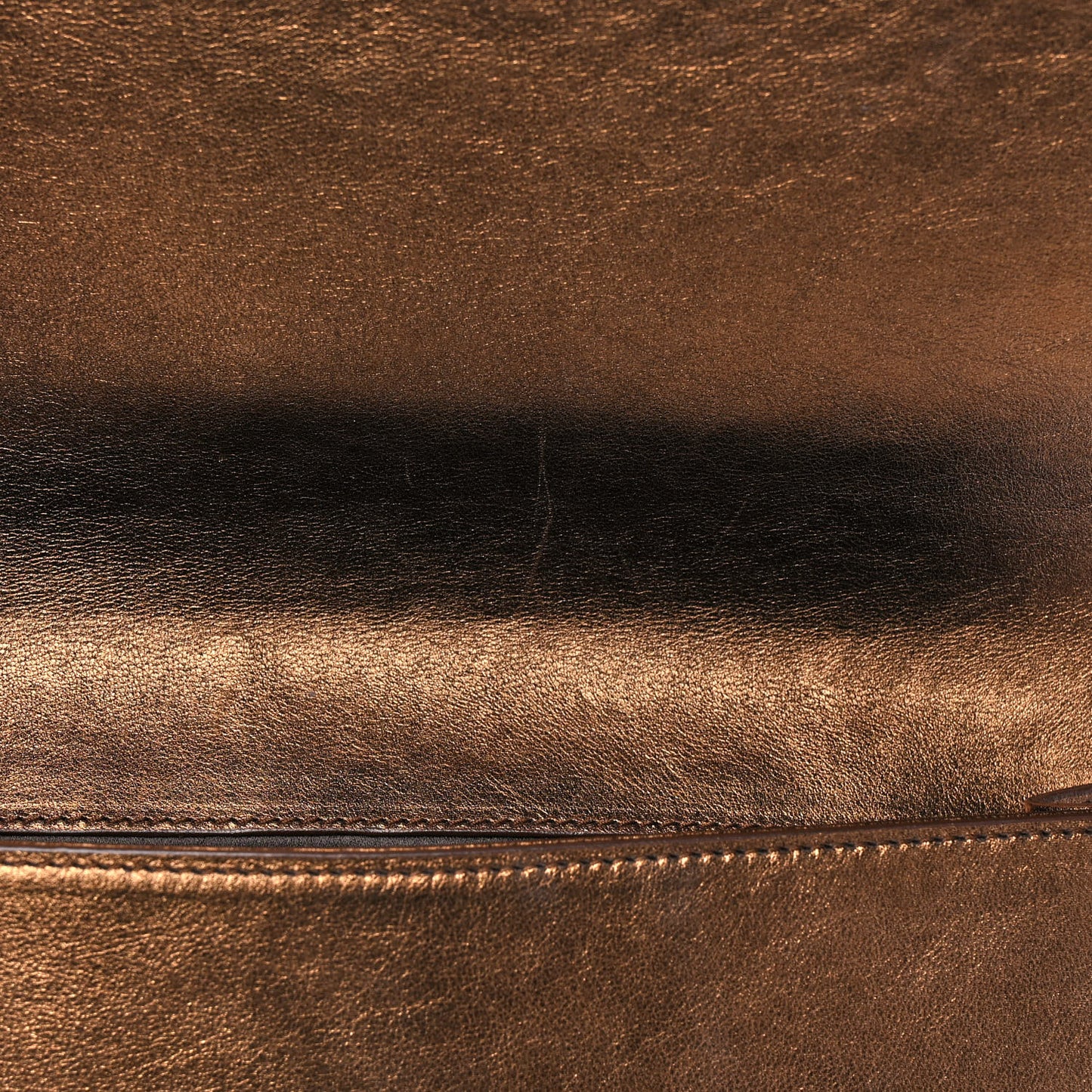 Metallic Calfskin Monogram Large Belle De Jour Clutch Bronze