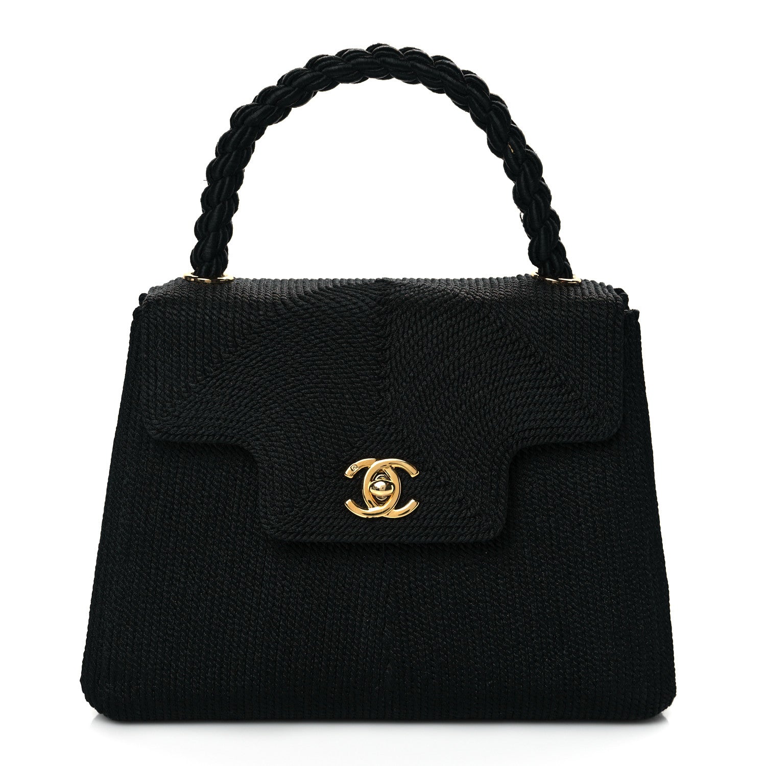 Chanel Silk Rope Mini Top Handle Flap Bag Black 1 of 10