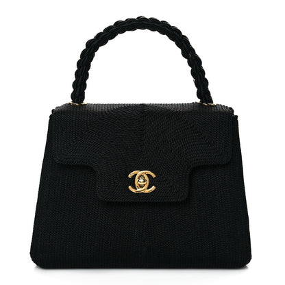 Chanel Silk Rope Mini Top Handle Flap Bag Black 1 of 10