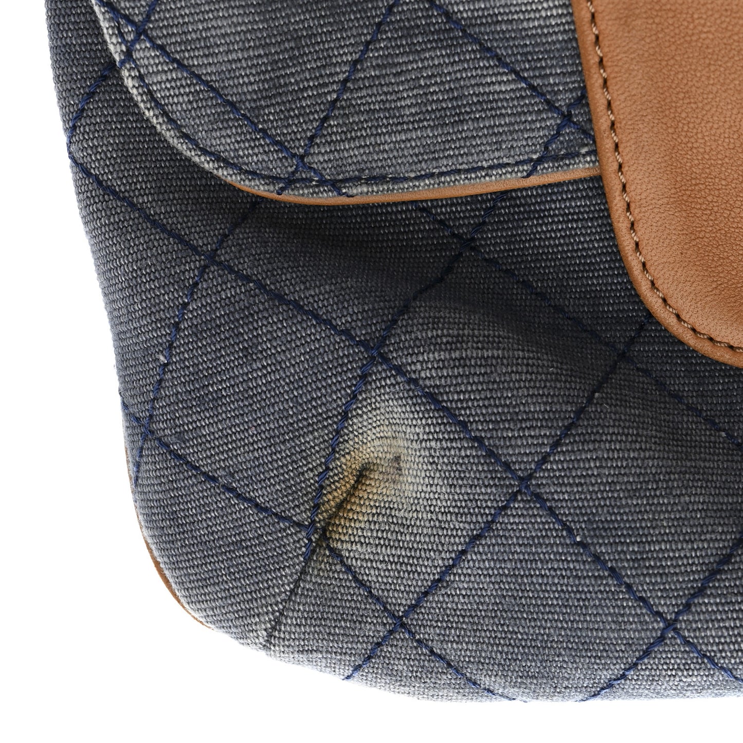 Denim Lambskin Quilted CC Clutch Blue