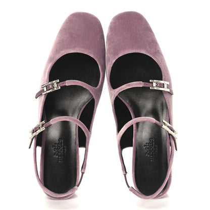 Hermes Velvet Jackie 50 Pumps 36.5 Bruyere 2 of 10