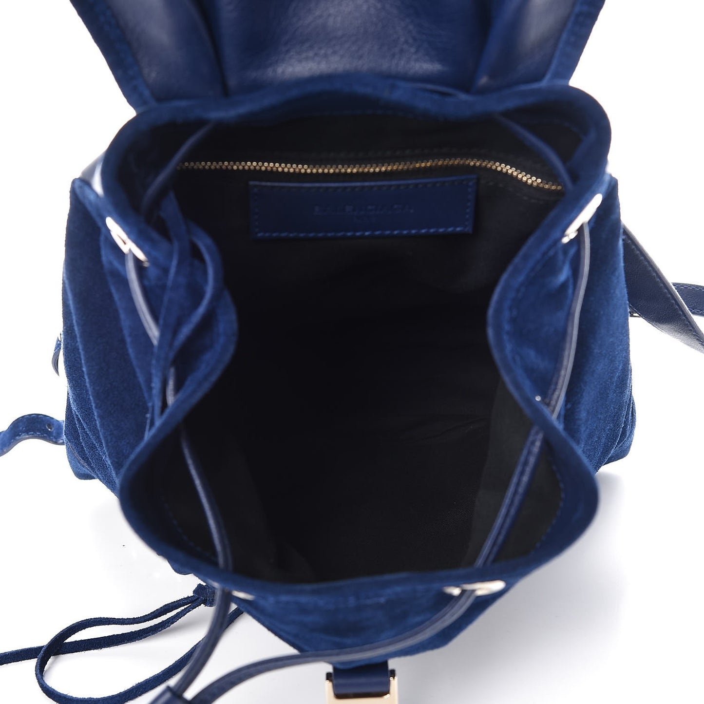 Baby Daim Suede Classic Hardware Traveler Backpack Bleu Pacifique