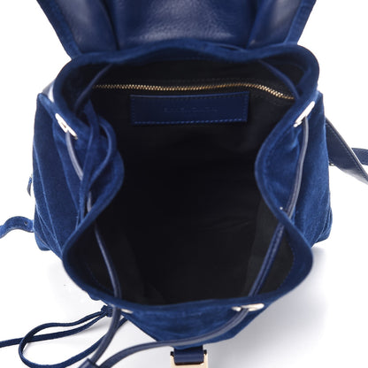 Balenciaga Baby Daim Suede Classic Hardware Traveler Backpack Bleu Pacifique 5 of 9