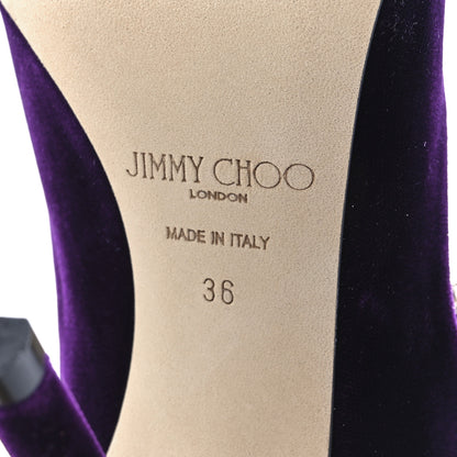 Jimmy Choo Suede Crystal Pearl Bing 100 Pumps 36 Purple 6 of 7