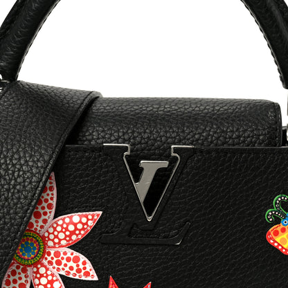 Louis Vuitton LV X YK Taurillon Inlaid Kusama Flowers Capucines BB Black 7 of 9