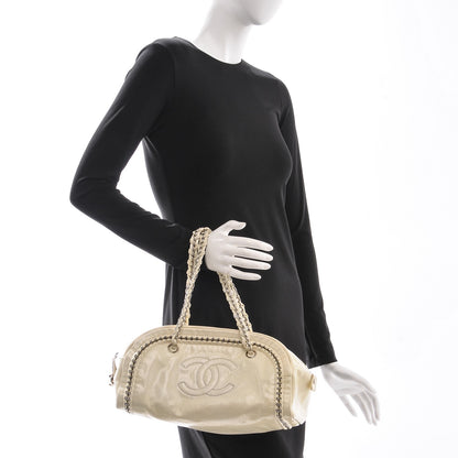 Chanel Patent Luxe Ligne Medium Bowler Ivory 2 of 9