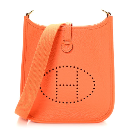 Hermes Taurillon Clemence Evelyne TPM Orange 1 of 10