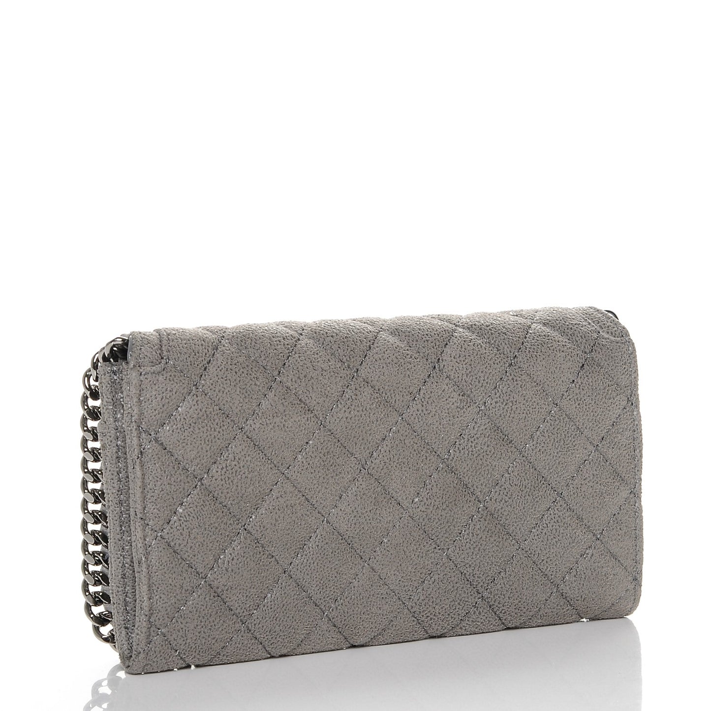 Shaggy Deer Quilted Falabella Flap Wallet Grey