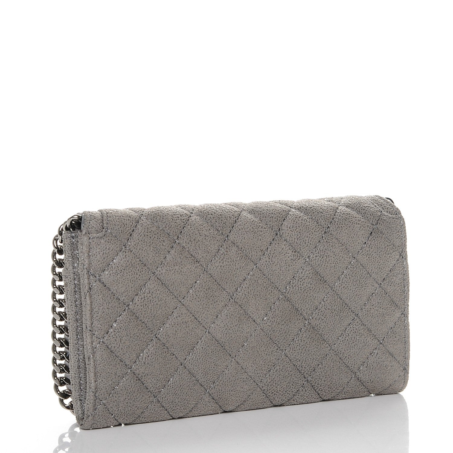 Stella McCartney Shaggy Deer Quilted Falabella Flap Wallet Grey 3 of 7
