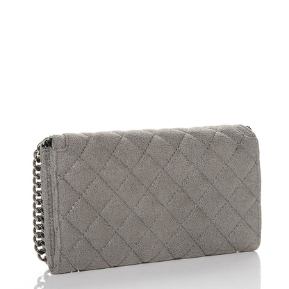 Stella McCartney Shaggy Deer Quilted Falabella Flap Wallet Grey 3 of 7