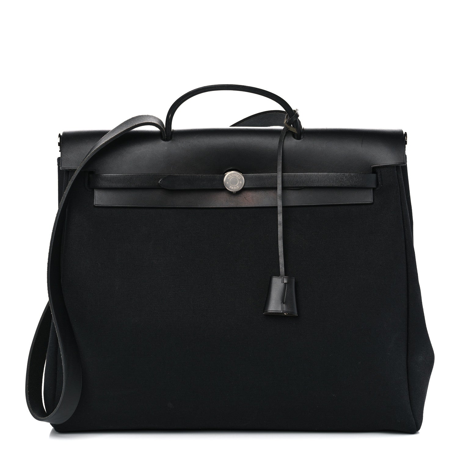 Hermes Toile Vache Calfskin Herbag 39 MM Black 1 of 13