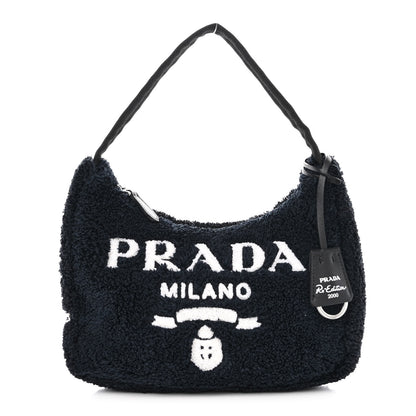 Prada Terry Cloth Mini Re-Edition 2000 Bag Black White 1 of 10