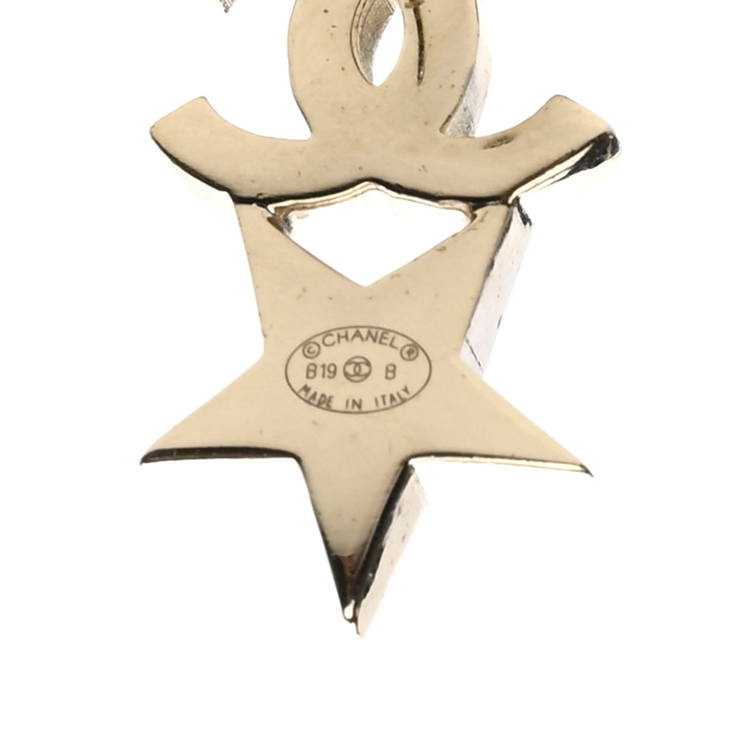 Crystal Pearl Charming Winter CC Star Heart Earrings Gold