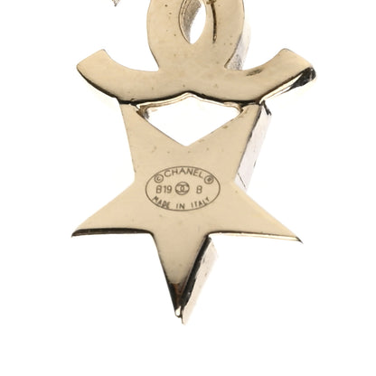 Chanel Crystal Pearl Charming Winter CC Star Heart Earrings Gold 4 of 4