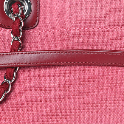 Chanel Canvas Small Deauville Tote Red 13 of 14