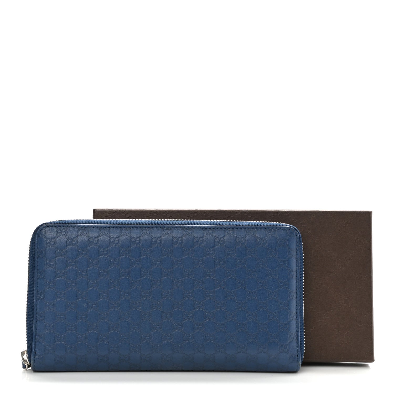 Gucci Microguccissima Zip Around Organizer Wallet Deep Cobalt 12 of 12