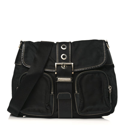 Prada Nylon Saffiano Vela Messenger Bag Black 1 of 10