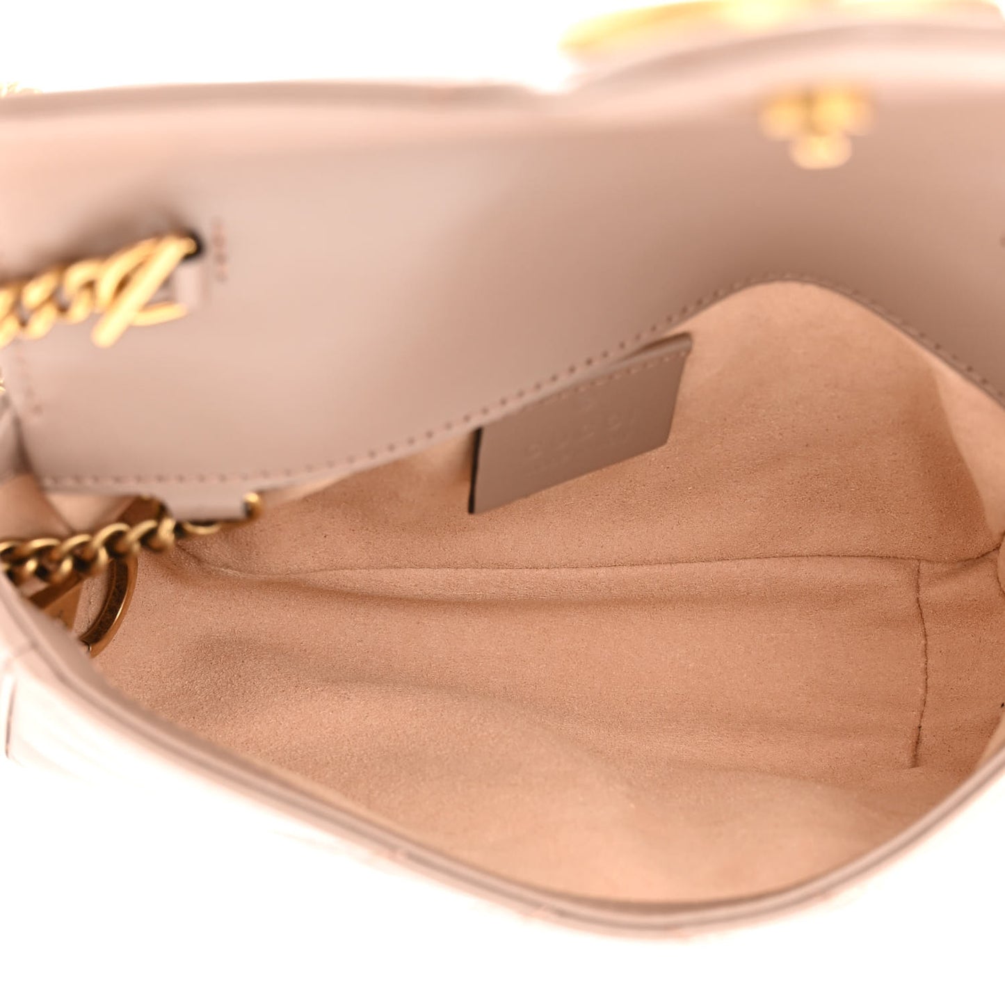 Calfskin Matelasse Super Mini GG Marmont Shoulder Bag Porcelain Rose