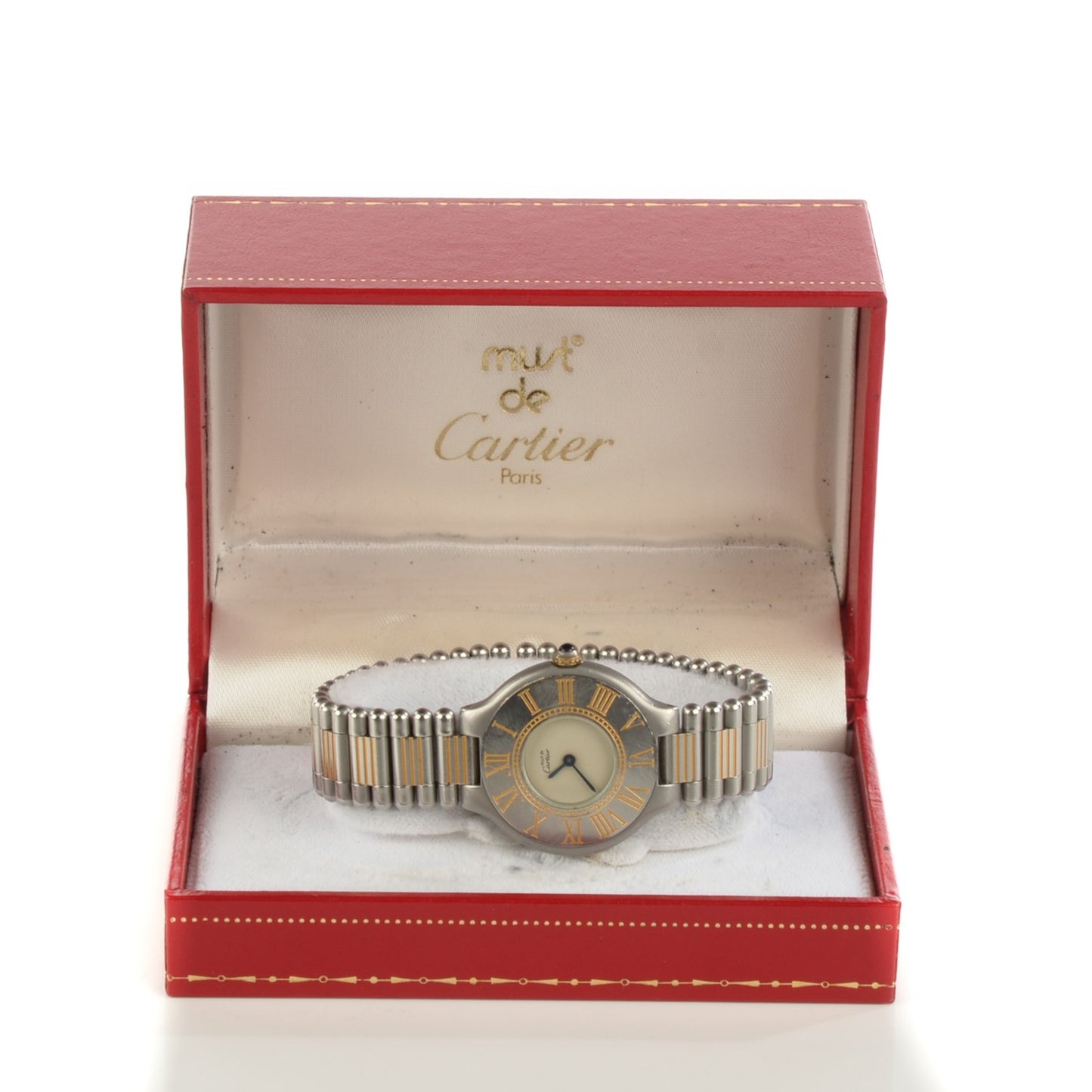 Stainless Steel 18K Yellow Gold 28mm Must De 21 Quartz Watch