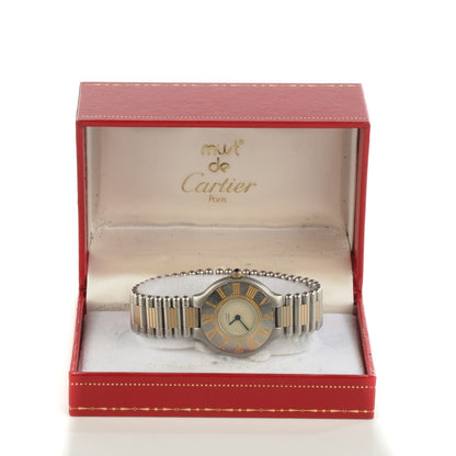 Cartier Stainless Steel 18K Yellow Gold 28mm Must De 21 Quartz Watch 8 of 8