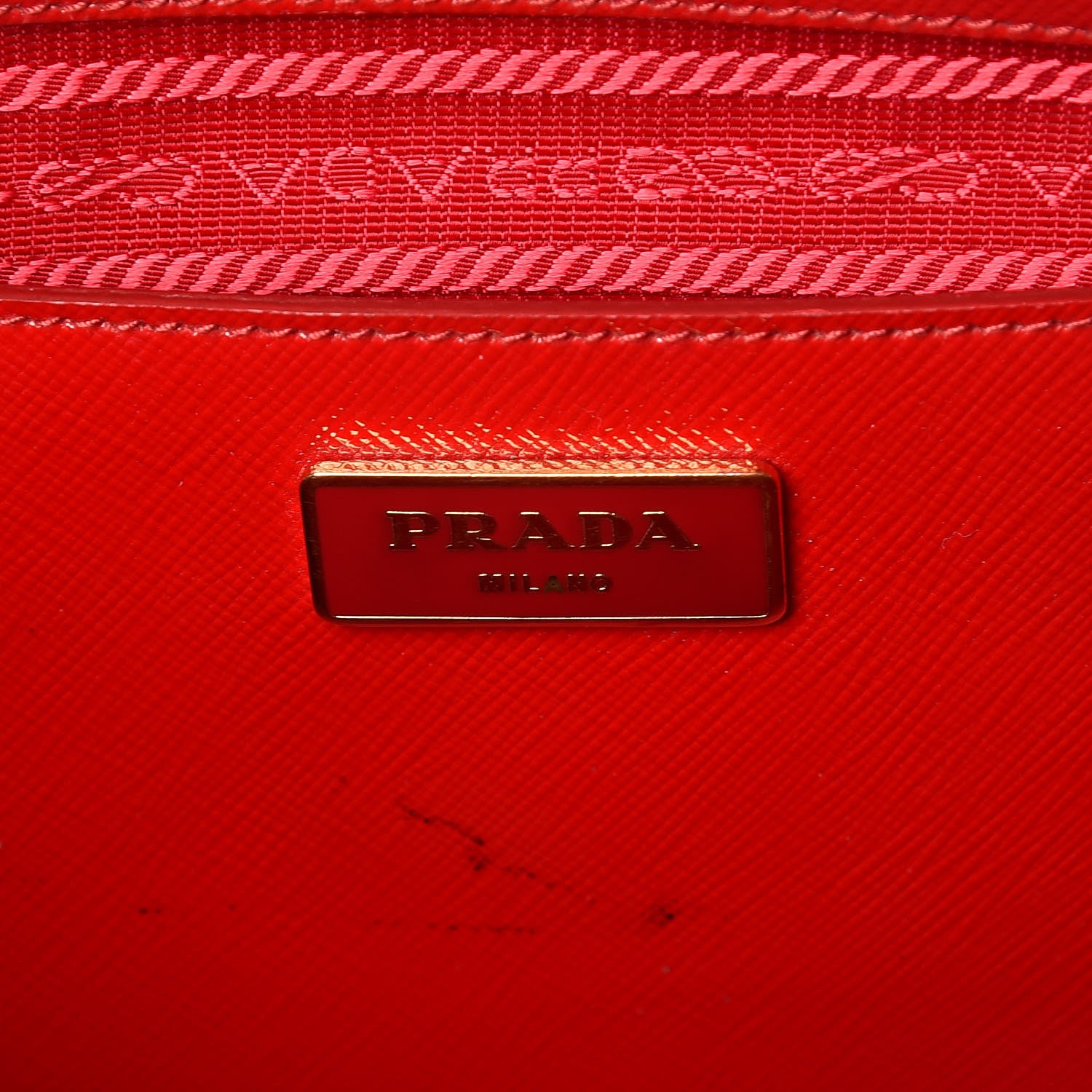 Prada Saffiano Vernice Floral Bauletto Bag Rosso Bianco 6 of 13