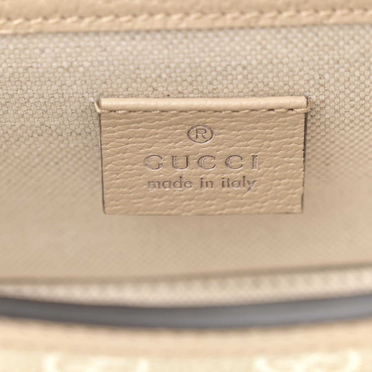 Gucci GG Supreme Monogram Textured Dollar Calfskin Mini Horsebit 1955 Shoulder Bag Beige Mystic White Oatmeal 6 of 11