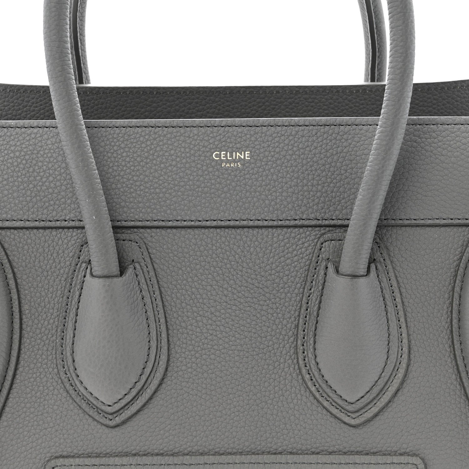 Celine Baby Drummed Calfskin Micro Luggage Kohl 8 of 15