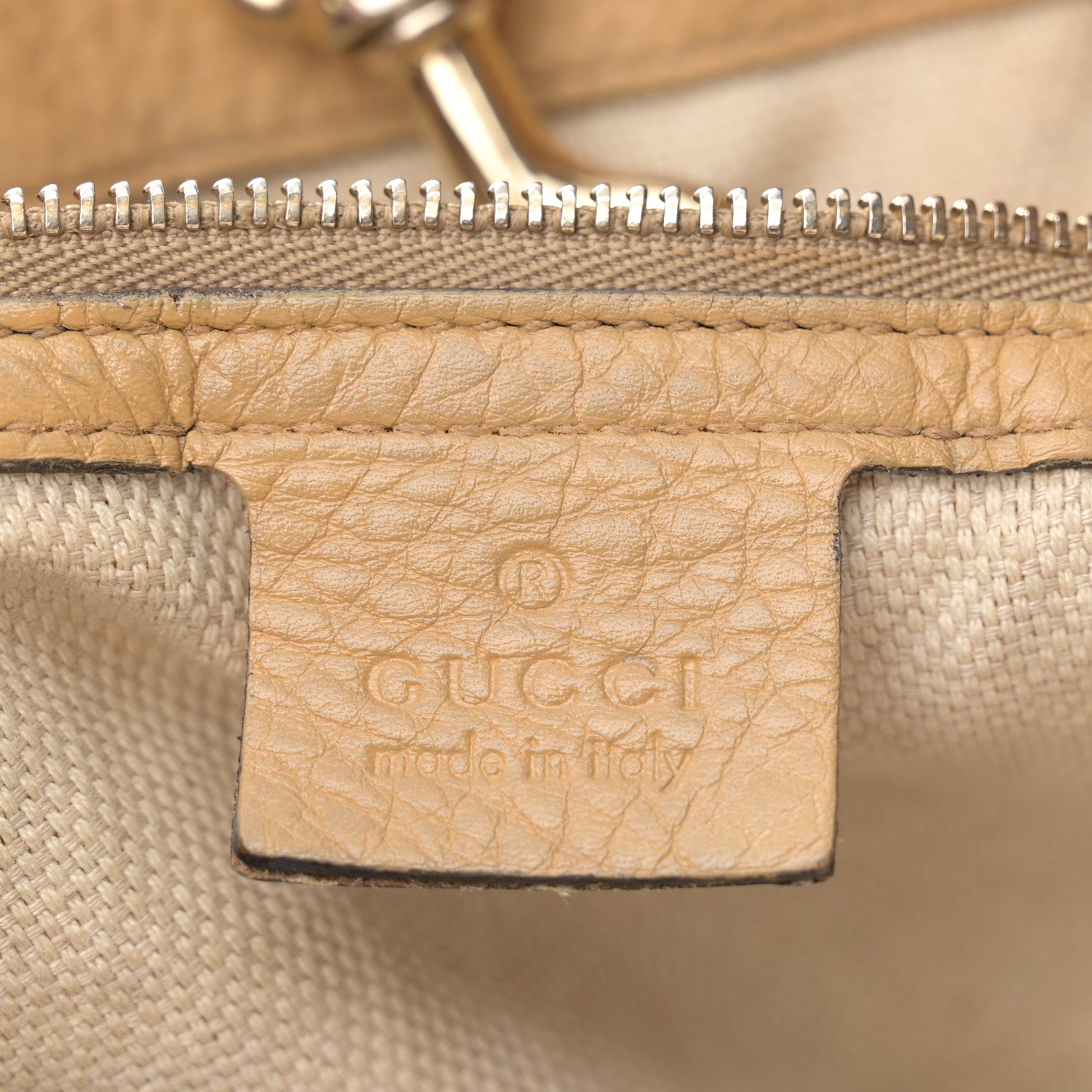 Gucci Pebbled Calfskin Large Soho Chain Shoulder Bag Nude 6 of 15