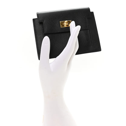 Hermes Veau Madame Kelly Pocket Compact Wallet Black 2 of 7