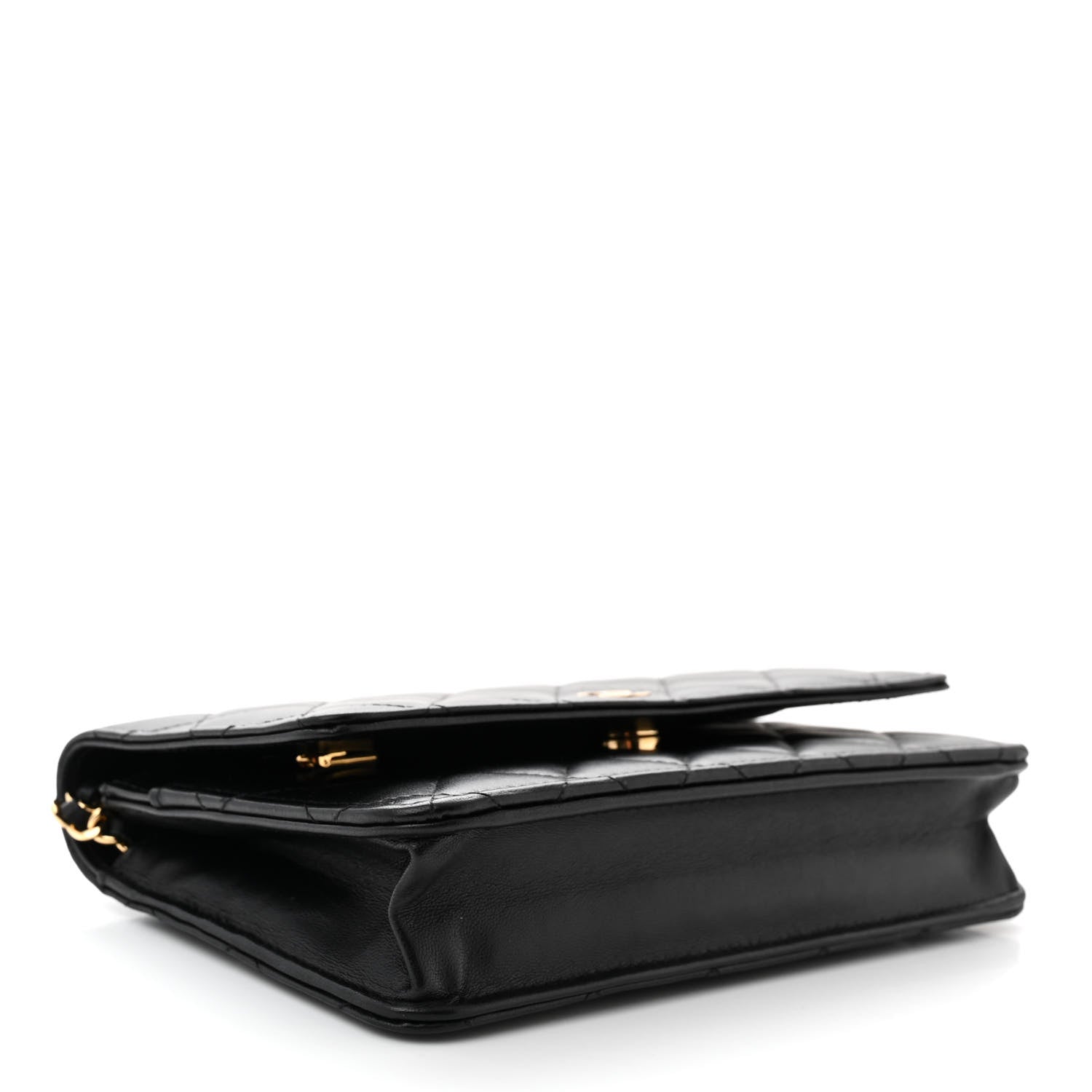 Chanel Lambskin Quilted Wallet On Chain WOC Black 4 of 14