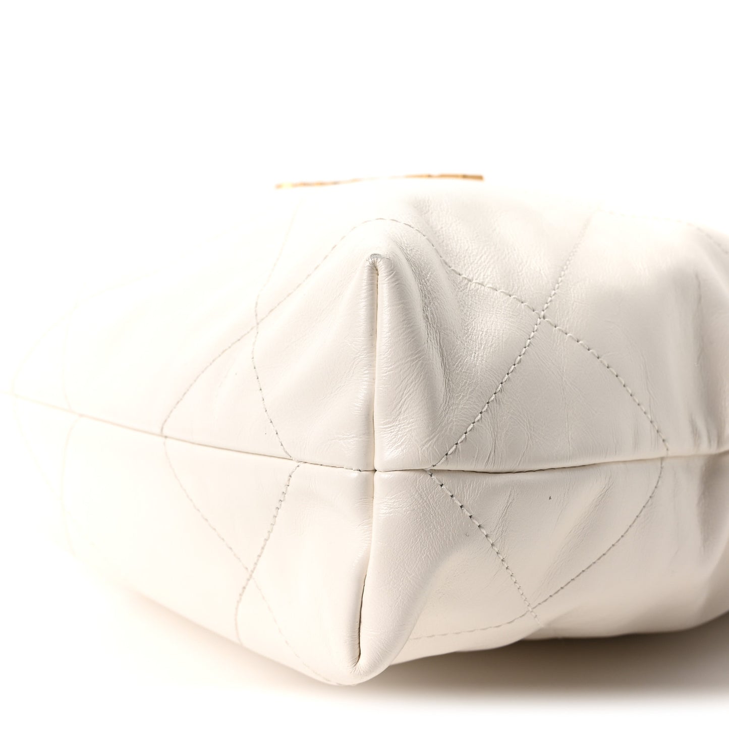 Shiny Calfskin Quilted Small Chanel 22 White