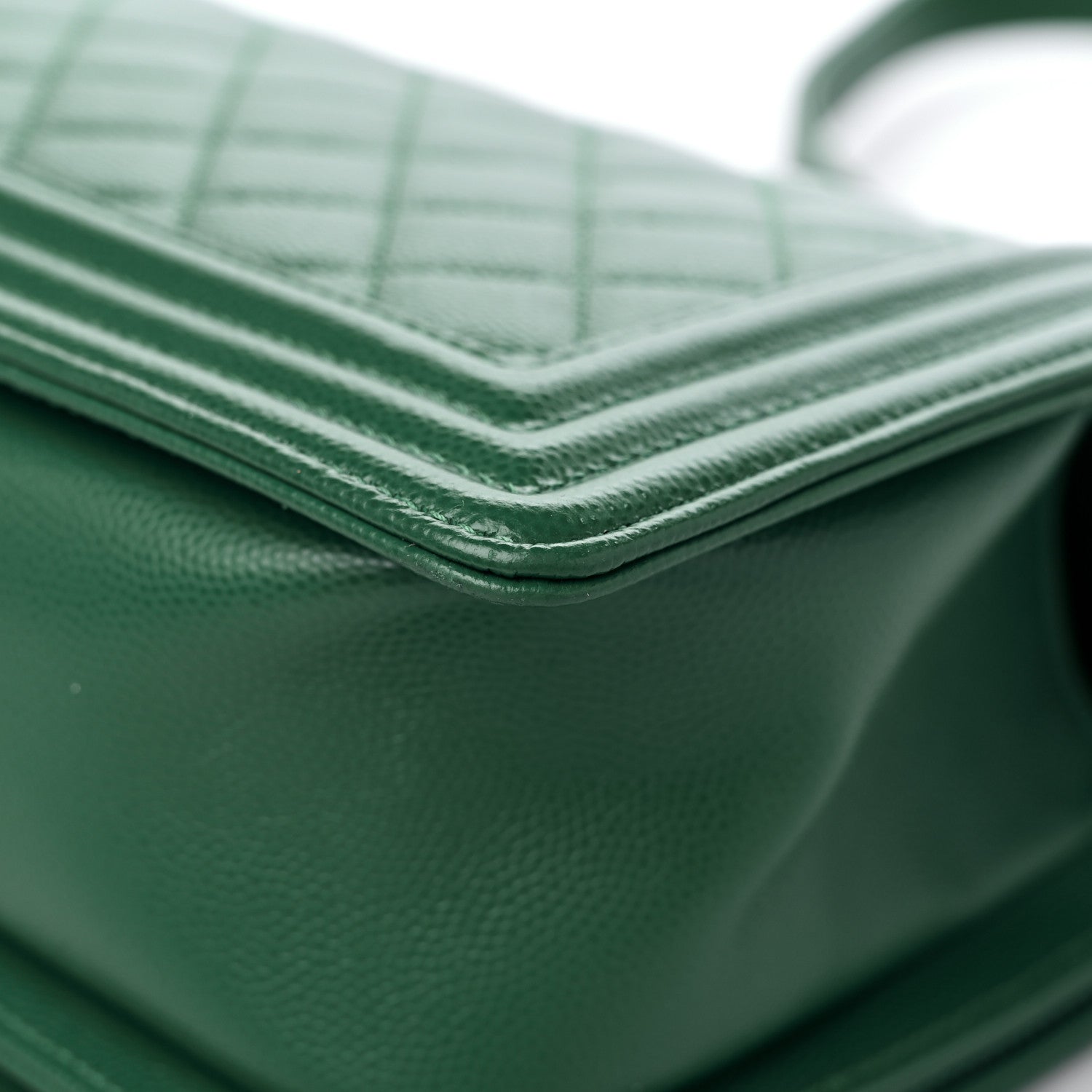 Chanel Caviar Quilted Medium Boy Flap Green 11 of 12