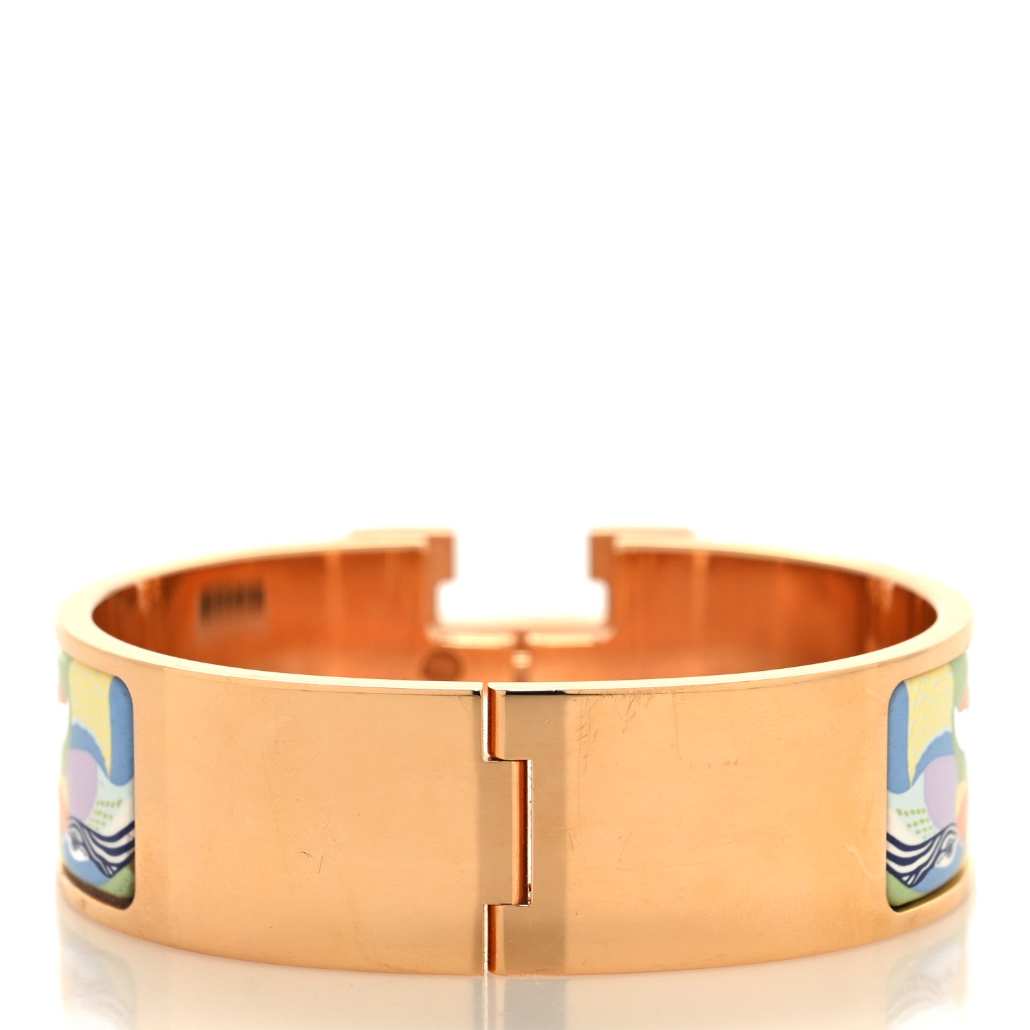 Hermes Enamel Wide Printed Lanternes Ballons et Cocarde Clic Clac H Bracelet GM Hypno 3 of 4