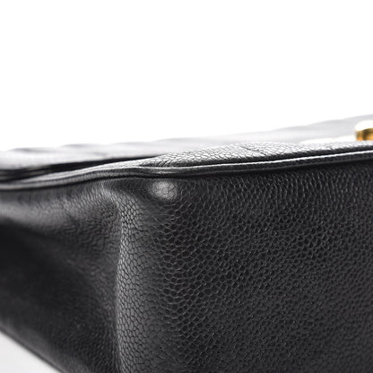 Chanel Caviar Vertical Quilted Jumbo Flap Black 12 of 15