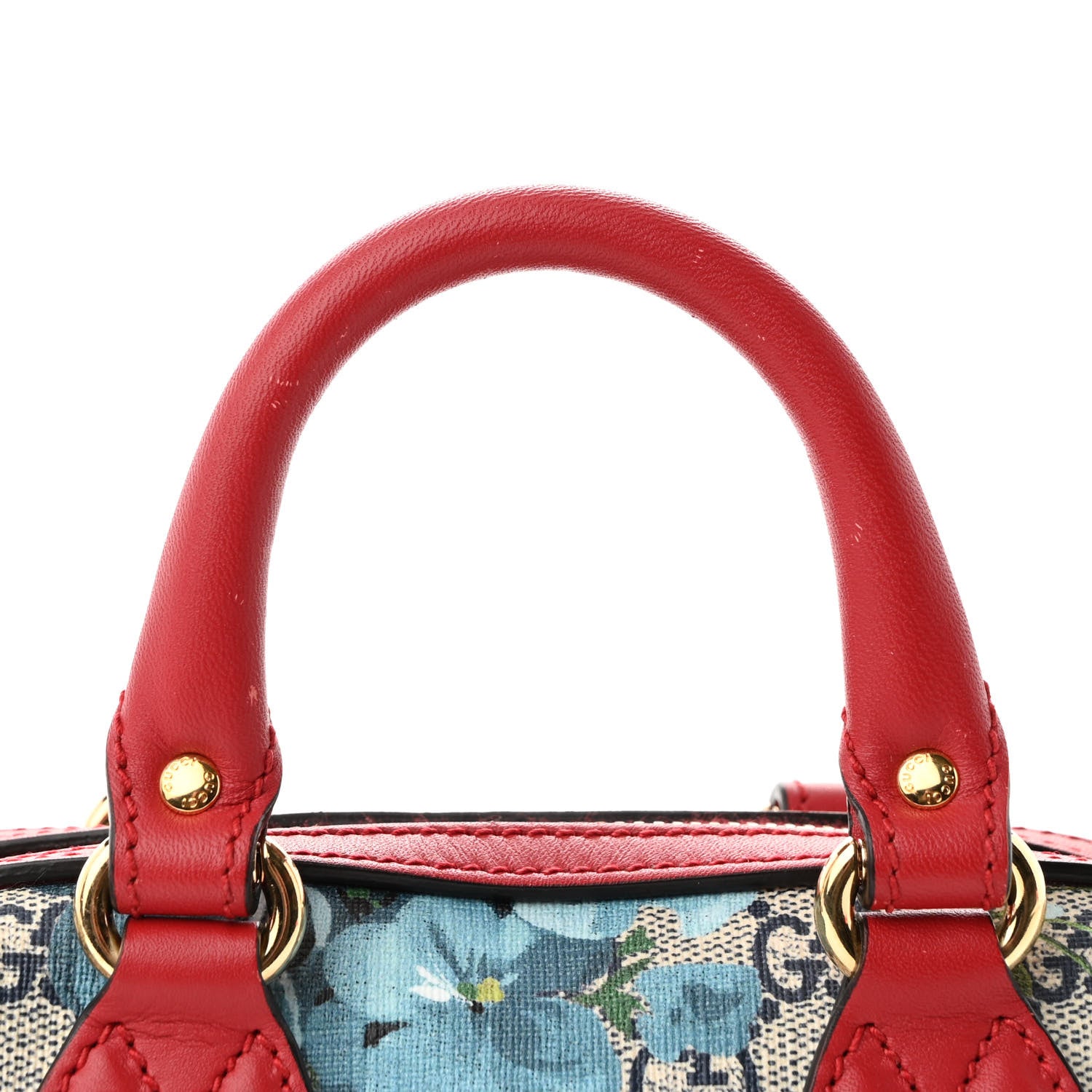Gucci GG Supreme Monogram Blooms Mini Boston Navy Blue Hibiscus 11 of 11
