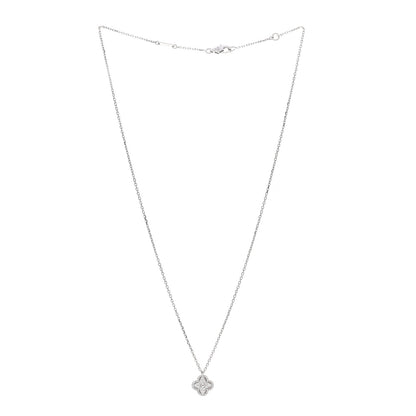 Van Cleef & Arpels 18K White Gold Diamond Sweet Alhambra Pendant Necklace 3 of 5