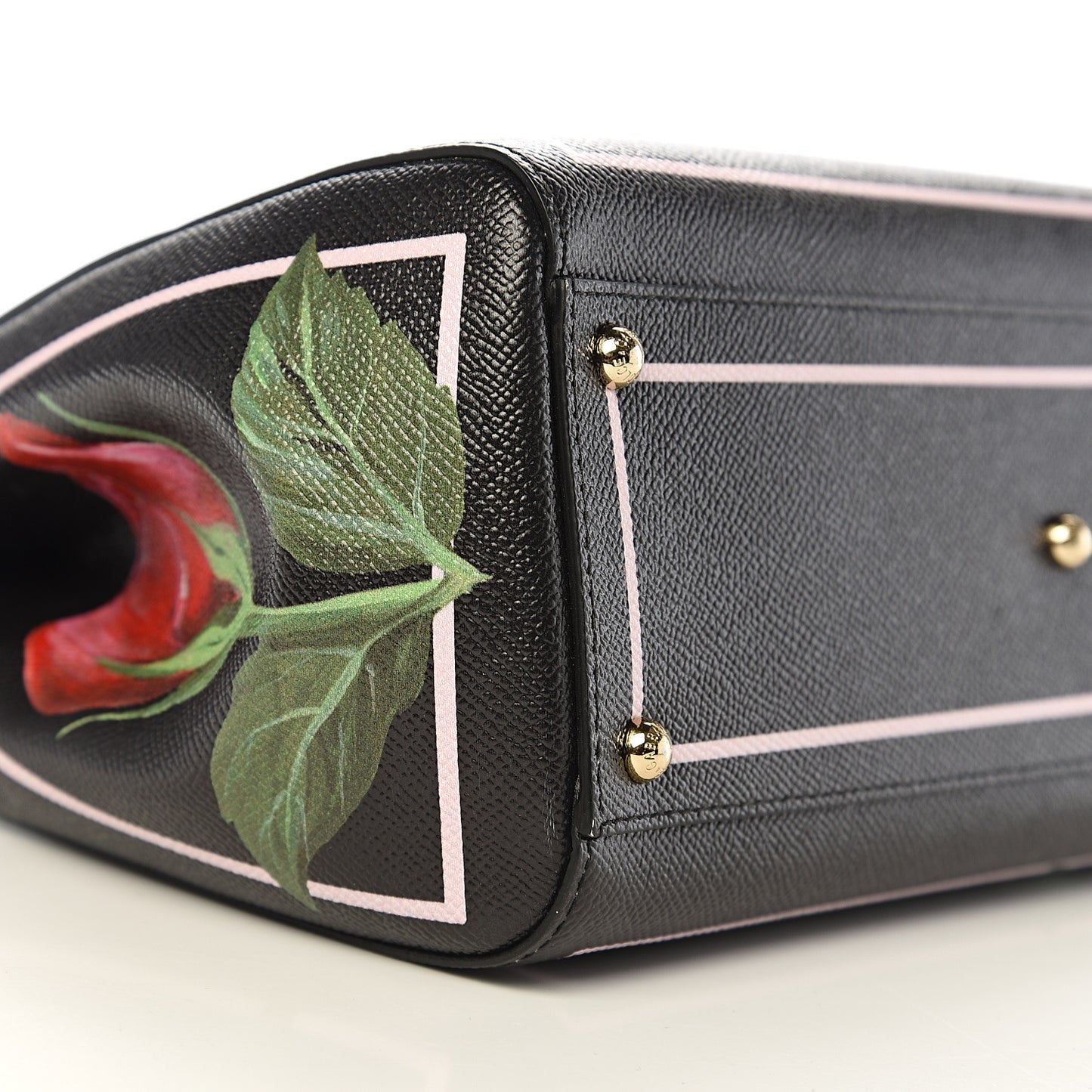 Dauphine Rose Print Medium Miss Sicily Satchel Black