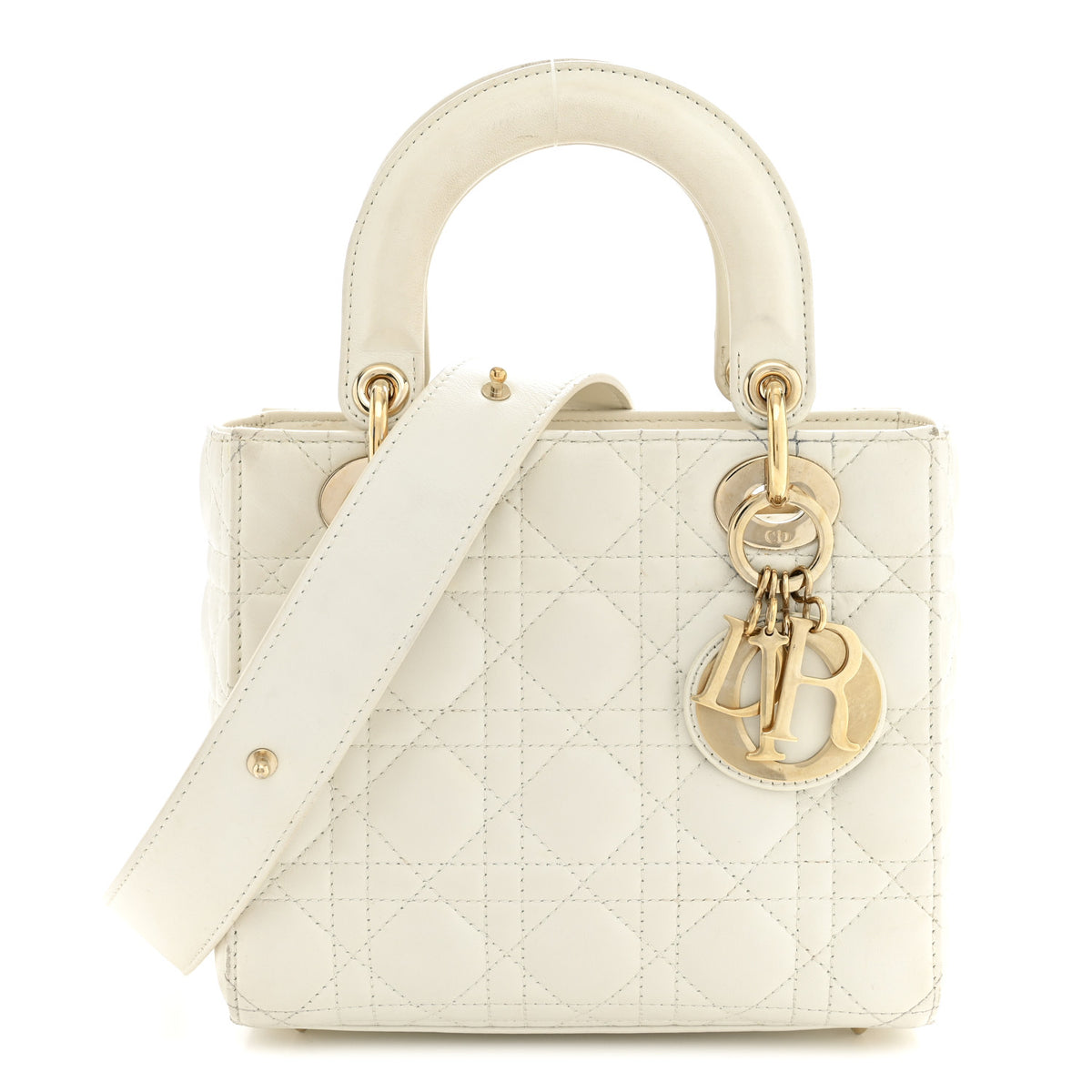 Christian Dior Lambskin Cannage Small My ABCDior Lady Dior White 1 of 13